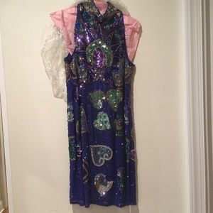 Vintage sequin high neck dress